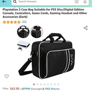 PS5 Carrying Case CONGDAREN PS5 Travel Case Protective Playstation 5 Case Bag